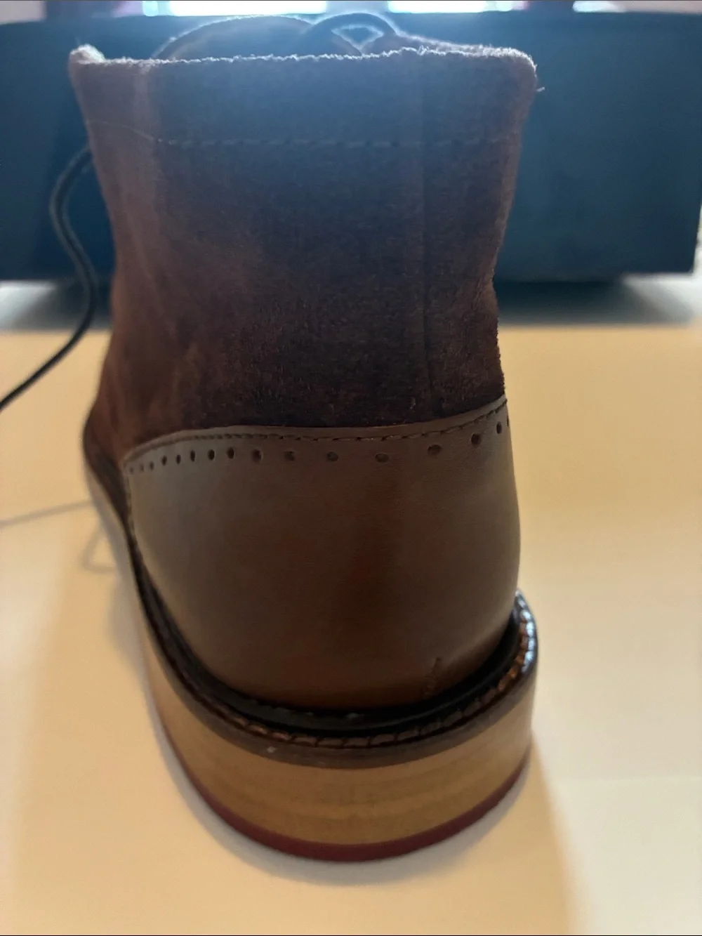 Stafford Brown Suede Chukka Boots with Red Sole Accents